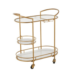 Functional Gold Bar Trolley With Curved Frame Design