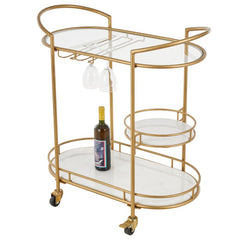 Functional Gold Bar Trolley With Curved Frame Design