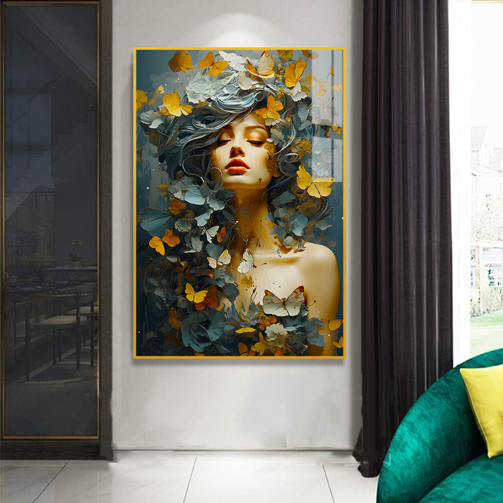 Artistic Flair Abstract Design Modern Girl Acrylic Wall Paintings