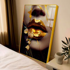 Beautiful Molten Gold Lady Satin Acrylic Wall Paintings & Arts