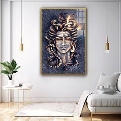 Stunning The Fierce Lord Shiva Acrylic Wall Paintings