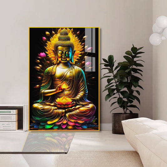 Beautiful Meditation Gautam Buddha Acrylic Wall Paintings & Arts