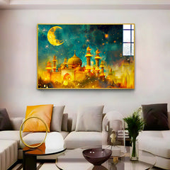 Beautiful Islamic Ramadan holiday Mosque Acrylic Wall Paintings & Arts