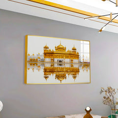 Beautiful Premium Golden Temple Acrylic Wall Paintings & Arts