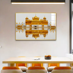 Beautiful Premium Golden Temple Acrylic Wall Paintings & Arts