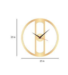 Modern Pattern MDF Analog Gold Wall Clock