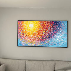 Large Abstract Sunset Seascape Canvas Wall Paintings