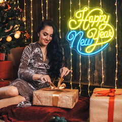 Happy New Year LED Neon Sign Custom Personalized Party Decor Home Wall Art & Family Festive Gift Holiday Celebration Neon Sign