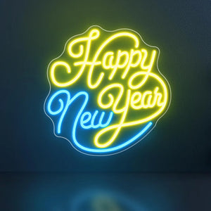 Happy New Year LED Neon Sign Custom Personalized Party Decor Home Wall Art & Family Festive Gift Holiday Celebration Neon Sign