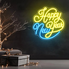 Happy New Year LED Neon Sign Custom Personalized Party Decor Home Wall Art & Family Festive Gift Holiday Celebration Neon Sign
