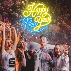 Happy New Year LED Neon Sign Custom Personalized Party Decor Home Wall Art & Family Festive Gift Holiday Celebration Neon Sign