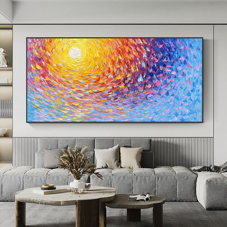 Large Abstract Sunset Seascape Canvas Wall Paintings