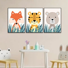 Little Jungle Friends Nursery Wall Art Set of 3