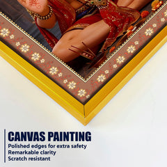 Mahavira Hanuman Floral Border Vertical Wall Painting