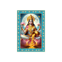 Flute of the Divine Floral Border Vertical Canvas Wall Painting