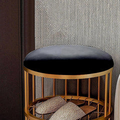 Metal Frame Shoe Bench Rack with Black Padded Seat