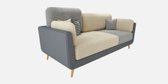 Luxury Colour Block Sofa | Navy & Cream Velvet 3 Seater