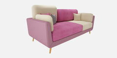 Luxury Colour Block Sofa | Pink & Beige Velvet 3 Seater