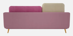 Luxury Colour Block Sofa | Pink & Beige Velvet 3 Seater