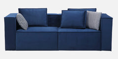 Royal Blue Velvet 3 Seater Sofa | Modern Modular Design