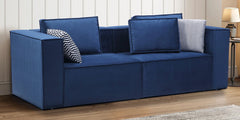 Royal Blue Velvet 3 Seater Sofa | Modern Modular Design