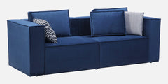Royal Blue Velvet 3 Seater Sofa | Modern Modular Design