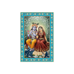 Mata Shailputri Floral Border Vertical Canvas Wall Painting