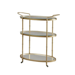 Sophisticated Oval Bar Trolley With Tiered Storage