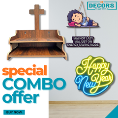 Special Home Decor Combo Offer: Wooden Temple, Neon Lights & Wall Art Sale