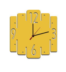 Yellow MDF Zig Zag Modern Wall Clock