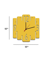 Yellow MDF Zig Zag Modern Wall Clock