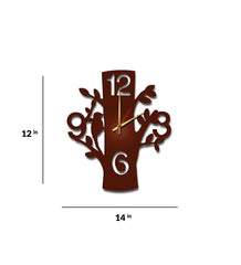 Brown MDF Tree Modern Wall Clock