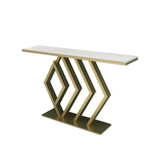 Classic Design Golden Console Table in Geometric Pattern