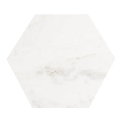 Hexagon Shape Marble Top Silver Stand Side Table