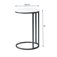 Round White Marble Designer Side Table