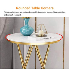 Rounded Side End Designer Golden Metal Finish Side Table