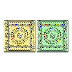 Sinuous Trailed Warli Art Frames-Set Of 2