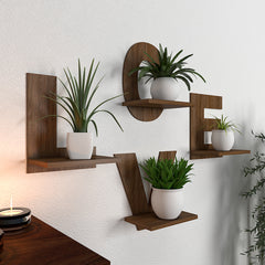 Love Text Alphabet Dark Walnut Planter Shelves Set Of 4