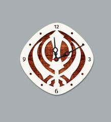 Khalsa Shape MDF Modern Analog Wall Clock