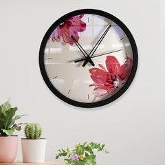 Red Lily Printed Big Designer Wall Clock