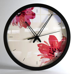 Red Lily Printed Big Designer Wall Clock