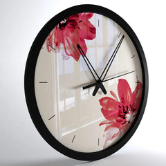 Red Lily Printed Big Designer Wall Clock