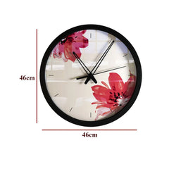 Red Lily Printed Big Designer Wall Clock