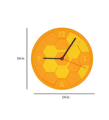 Honeycomb Pattern MDF Modern Analog Wall Clock